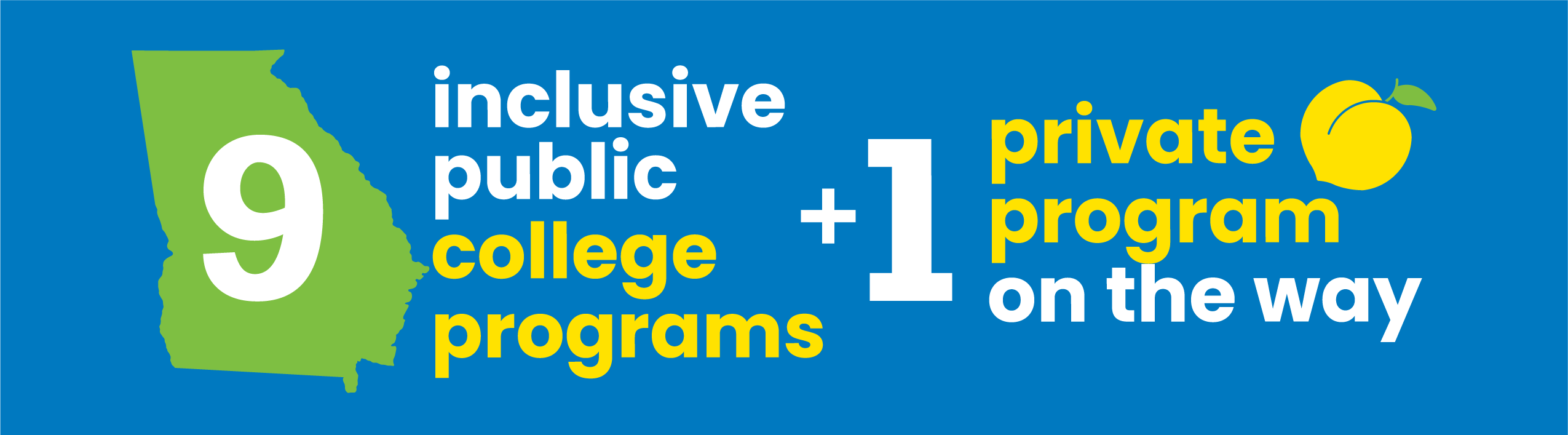 9 inclusive public college programs + 1 private program on the way